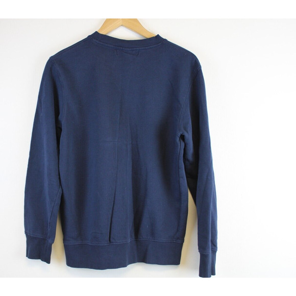 NAVY H&M LOGG Crewneck Sweatshirt Womens XS Graphic Blue - Picture 4 of 6